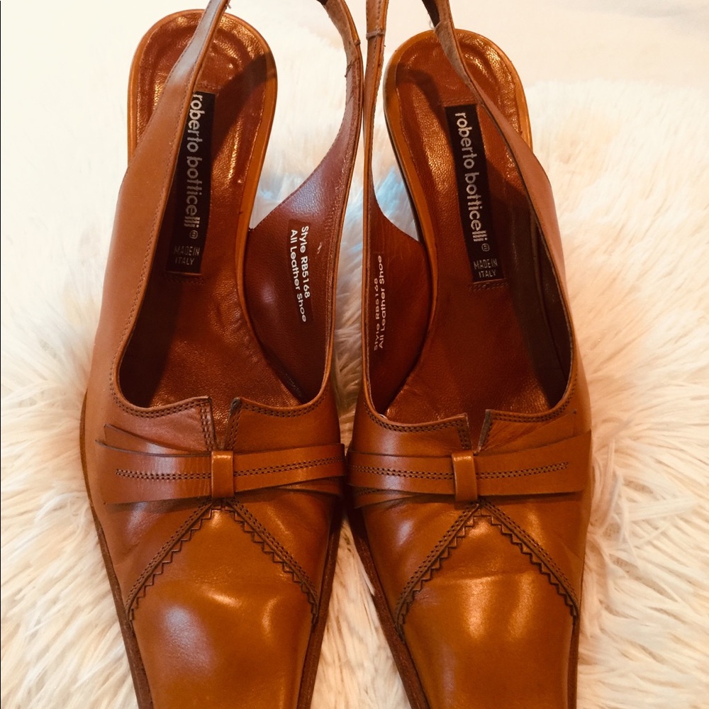 Roberto Botticelli Rust Short Heel Sling Back